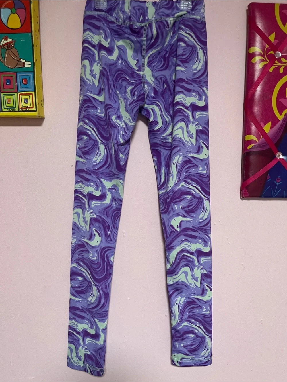 Champion Girls' Purple & Light Aqua Swirl Leggings